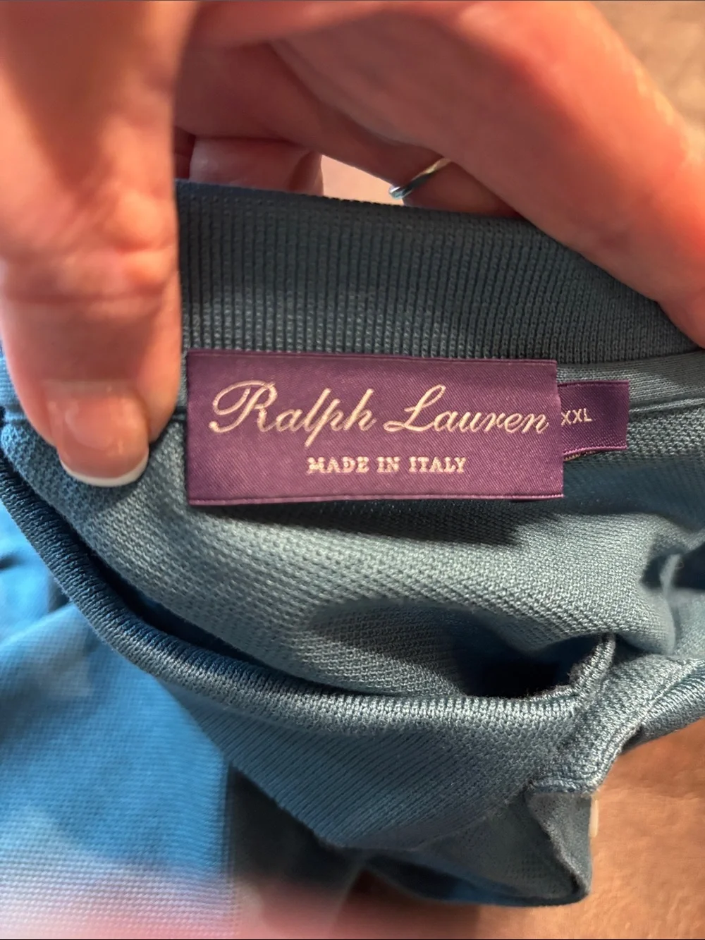 Ralph Lauren Purple Lable Men’s Slate Blue Polo with Signature Pony, size XXL